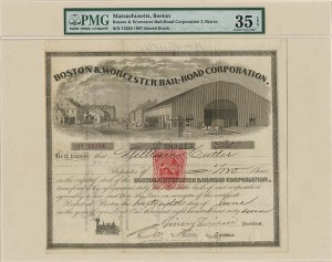 Boston and Worcester Railroad Corporation - Stock Certificate